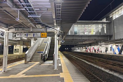 ホームにエスカレーター