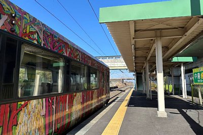 跨線橋とホーム